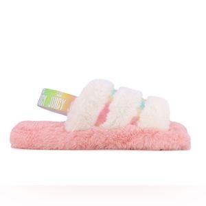 Juicy Couture Sun City White Rainbow Slippers